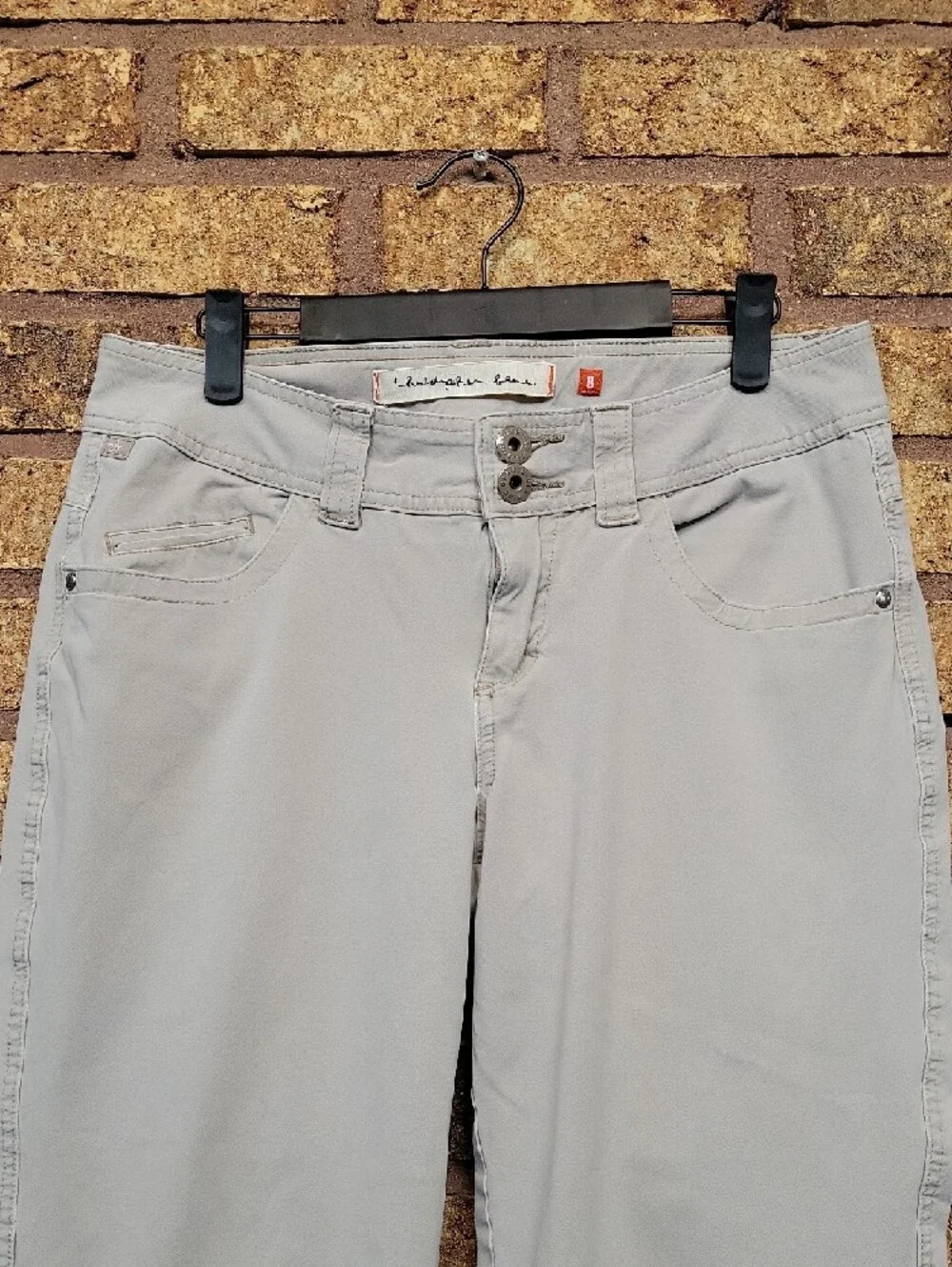 Christopher Blue Capri Double-Button Capri Cargo Cotton Stretch Pants Size 8